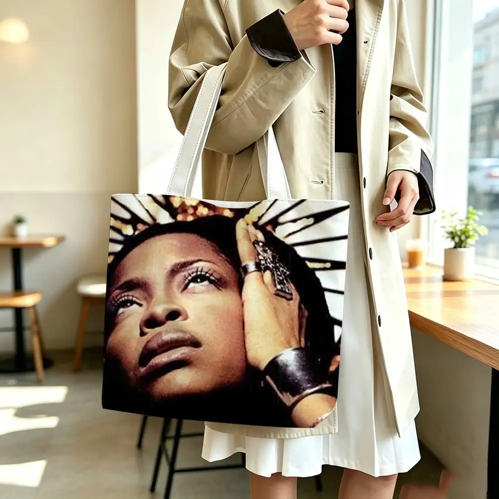 Afro Hair Portrait Erykah B-Badu   Printed Canvas Tote Bag Shoulder Bag Commuter Mommy Shopping Bag