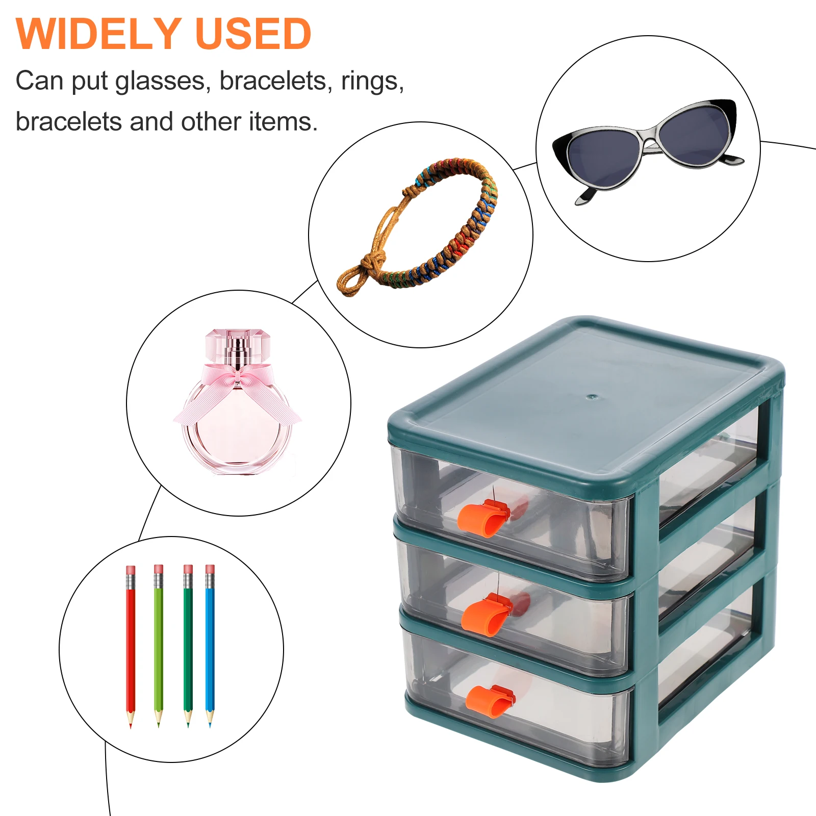 

Modern Drawer Box Transparent Desktop Transparent Jewelry Box Organizer Office Study Room Small Space Saving Multi-Functional