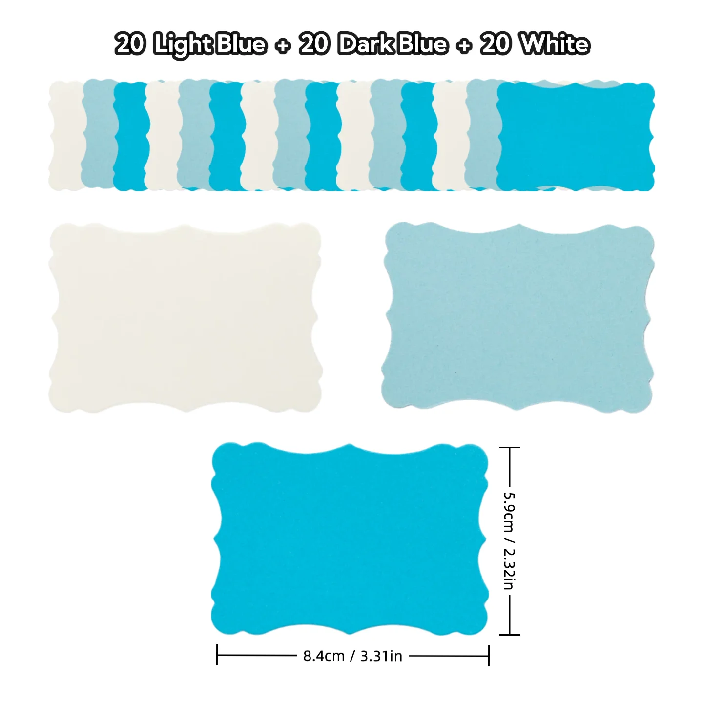 

Clearance! 60PCS Nautical Blue White Shades Small Cards, Christmas New Year Greeting Cards Gift Wedding Party Invitation Card