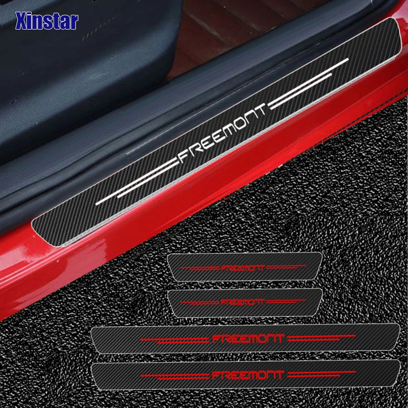 4Pcs Carbon Fiber Car Door Protection Sticker For Fiat Freemont Auto Accessories