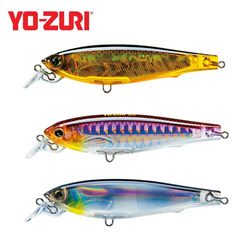 Japan YO-ZURI Drag Minnow 3DF1135 Suspending Bait Crossbill Bass Road Runner Twitch Stopper Manipulator 3D Tackle Set