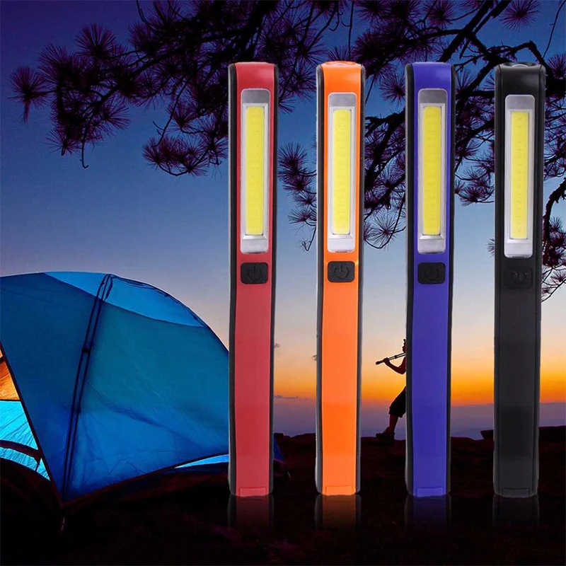 Portable LED Flashlight COB LED Work Light Camping Light Torch Auto Repair Light Emergency Light with Magnetic Base