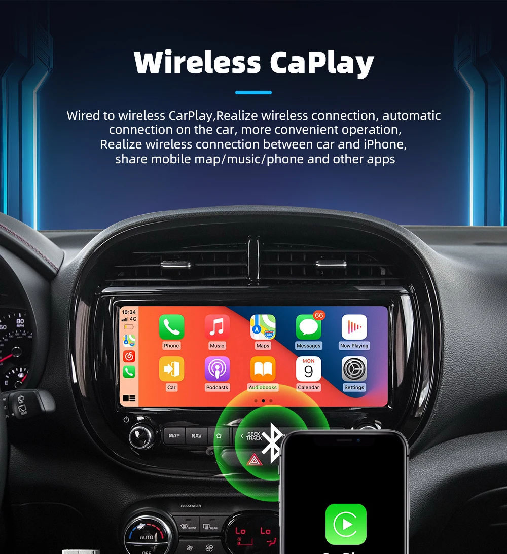 CarAIBOX-Dongle CarPlay inalámbrico 2 en 1, Android Auto Box para Radio de coche con cable CarPlay