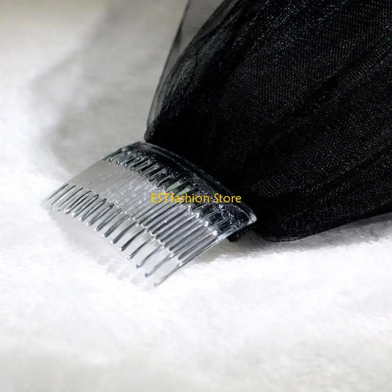 

Y5GC Хэллоуин короткие кружевные головные уборы черная вуаль