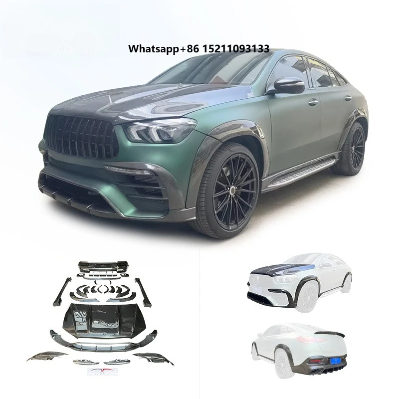 Body Kit Upgrade Top Style GLE350 450 63 C167 Carbon Fiber Hood&&side