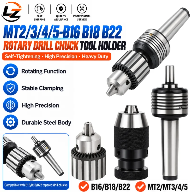 cnc-mt2-mt3-mt4-mt5-rotary-drill-chuck-lathe-tailstock-b16-b18-b22-self-tightening-drill-chuck-rotating-center-rotary-top-pin