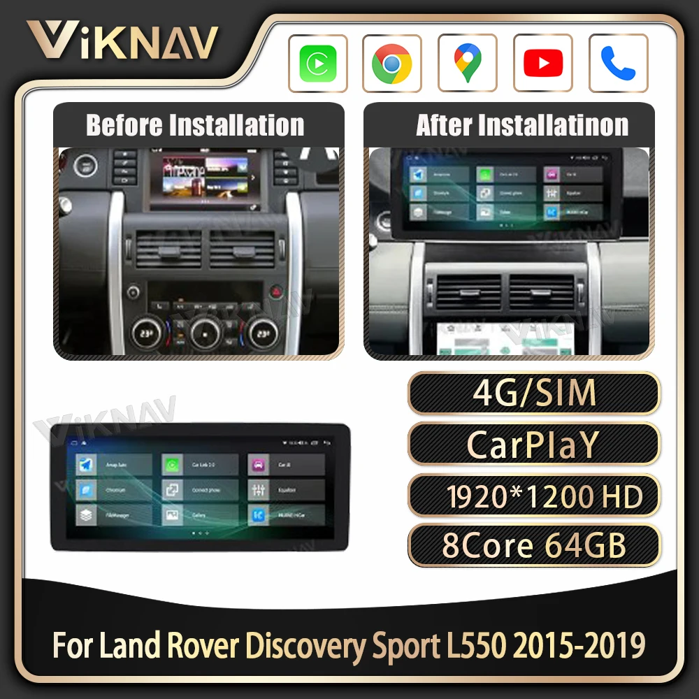 Viknav 12.3 Inch Car  Radio For Land Range Rover Vogue V8 L322 2002-2012 Wireless Carplay  head unit Multimedia player