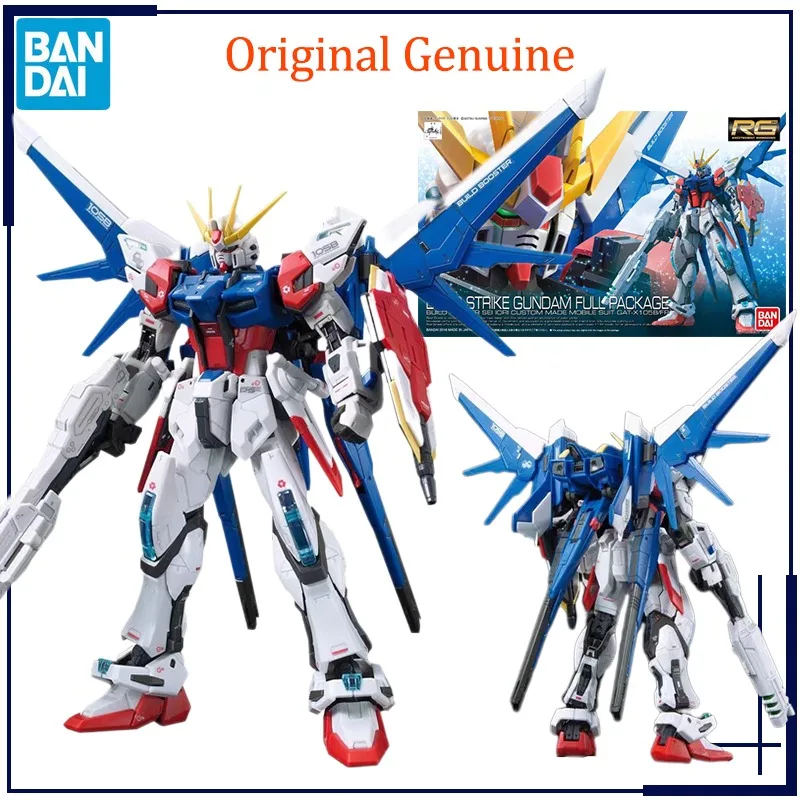 Original Genuine Bandai Anime BUILD STRIKE GUNDAM FULL PACKAGE RG 1/144 Assembly Model Toys Action Figure Gifts Collectible Kids