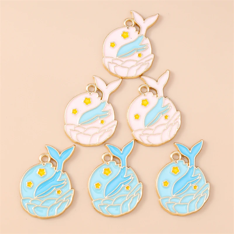 20 قطعة 22x29 مللي متر الكرتون المينا الحيوان الحوت Charms المعلقات لصنع المجوهرات انخفاض الأقراط القلائد أساور Crafts بها بنفسك الحرف العرض