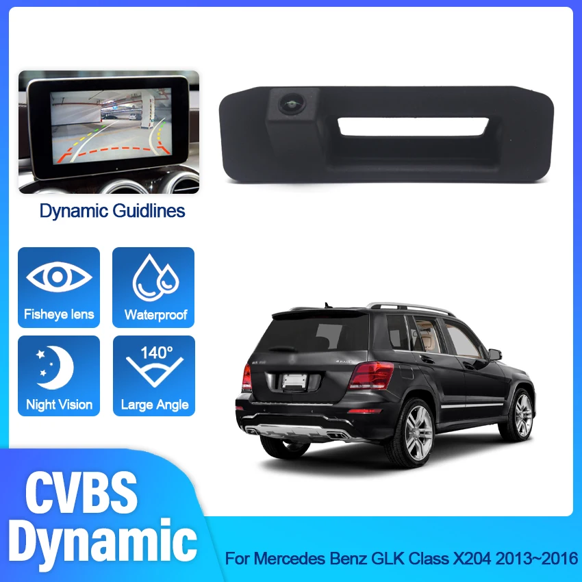 

CCD HD Fisheye Rear View Camera For Mercedes Benz GLK Class X204 2013 2014 2015 2016 Car Trunk Handle Reverse Parking Monitor