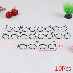 Lunettes à beurre rondes pour mini jouets, lunettes rétro, accessoires de poupées, 3x2.2x1.2cm, 3.5x2.5x1.5cm, 10 pièces