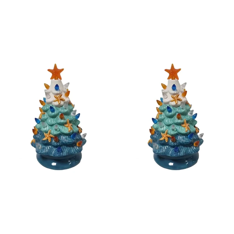 Relaxing Meditations Led Decor Ceramic Starfish Christmas Tree Night Light Decorative Led Home Decor For Bedside