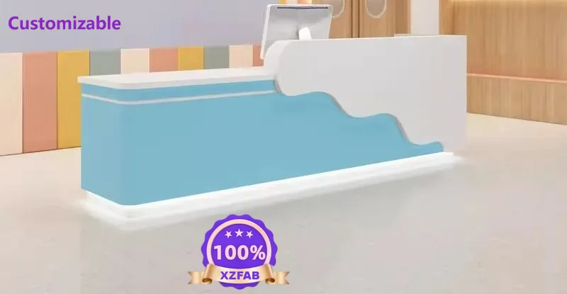 Factory Direct 2026 Company paint front desk reception desk training institution high-end kindergarten early education center