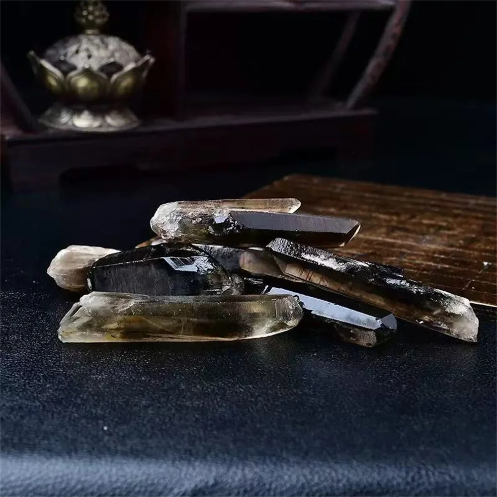 

Natural Smoky Quartz Crystal Lemurian Stone Energy Healing Reiki Specimen Mineral Irregular Home Decoration Stone