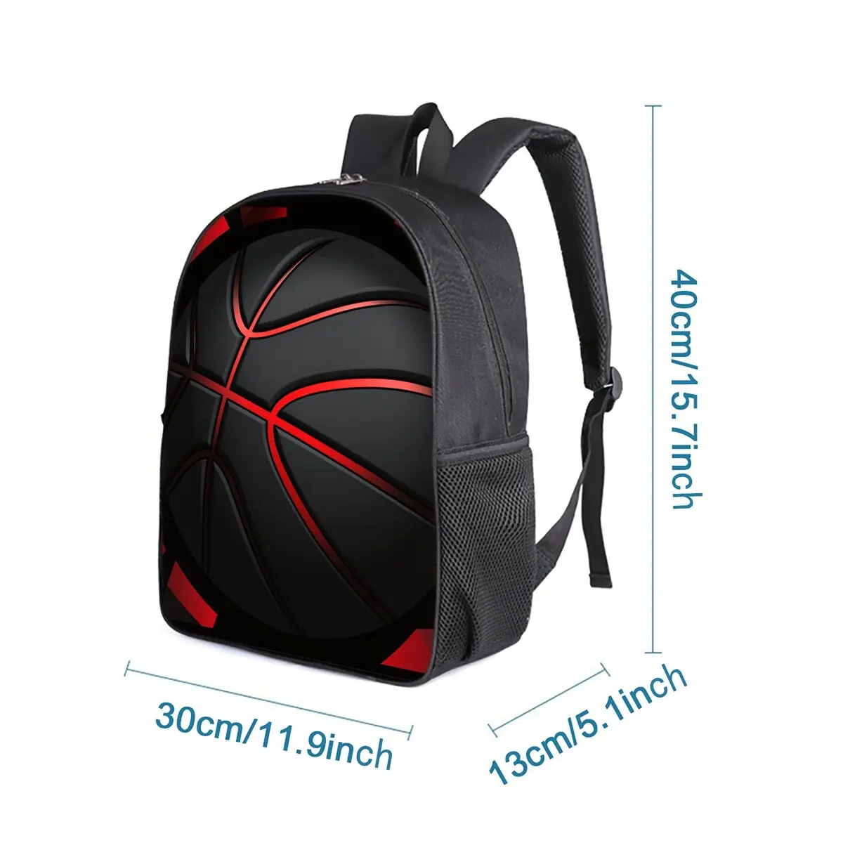Basketball Printing Single Layer Backpack for Boy and Girls Best Gifts 2D Flat Cartoon School Bags for Children