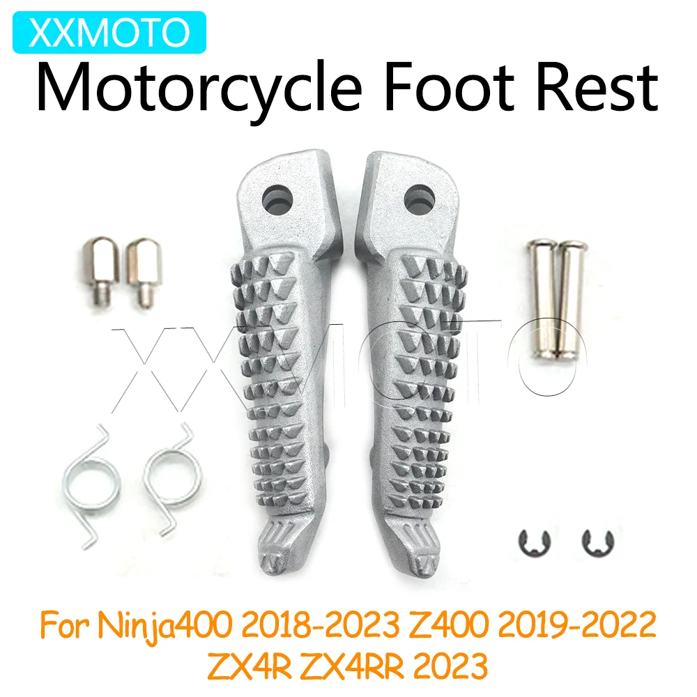 For Kawasaki Ninja400 2018-2023 Z400 2019-2022 ZX4R ZX4RR 2023 Ninja Z 400 ZX-4R 4RR Motorcycle Front Foot Step Pegs Footrest