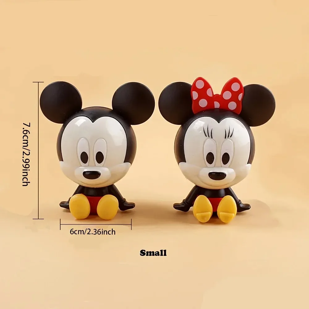 Disney Mickey and Minnie Plastic Figurines, desktop Ornaments, Birthday Party Dessert Cake Decoration Accessories view 3