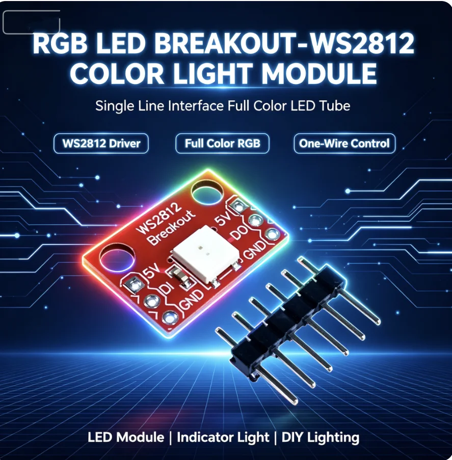 (5-10piece)  RGB LED Breakout - WS2812 Color Light Module Single Line Interface Full Color LED Tube