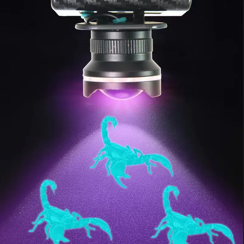 White And Purple Dual Light Source Induction Headlights With Long Endurance Lithium Battery Led Purple Light Scorpion Light