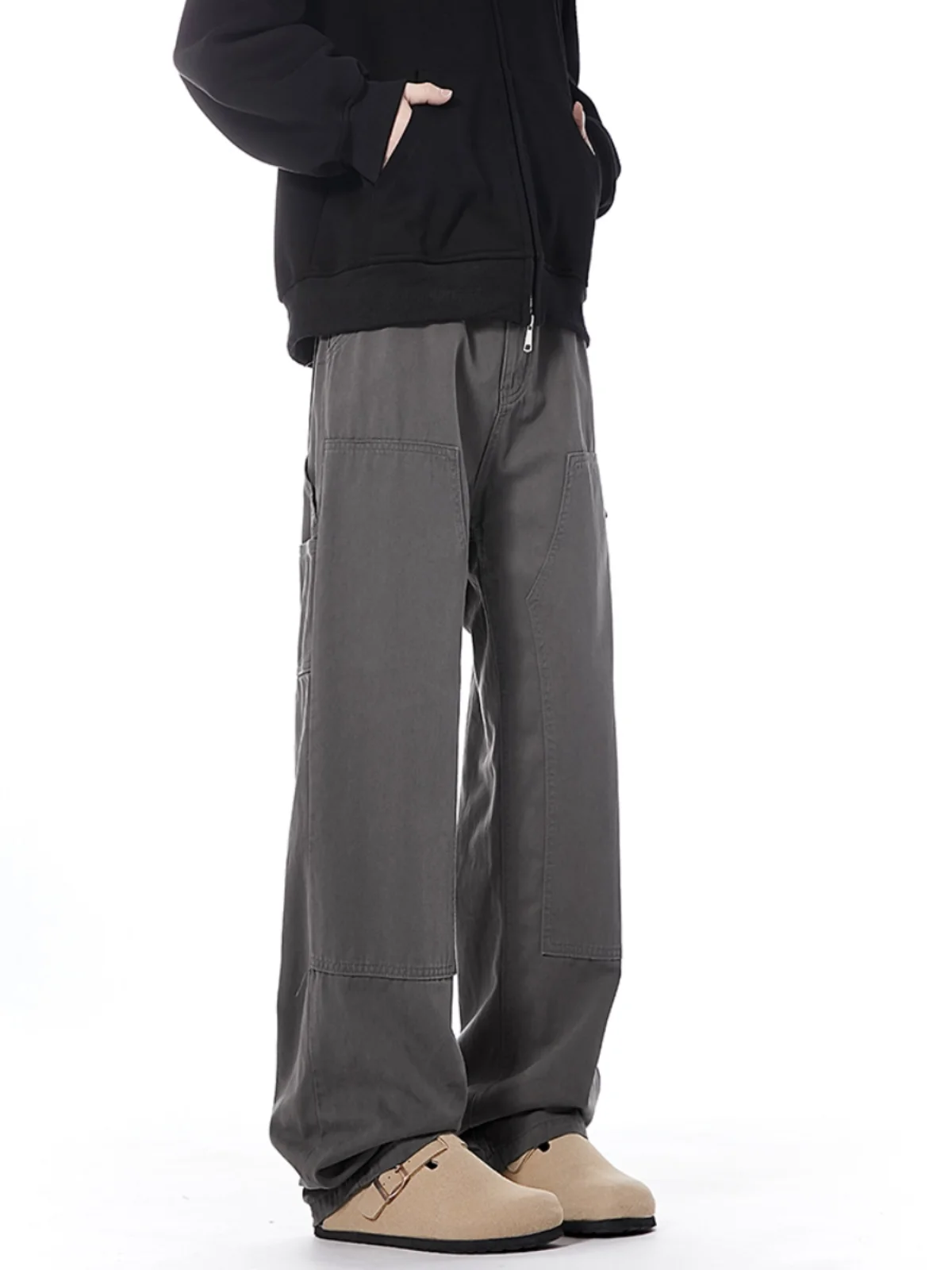 

Мужские рабочие брюки American Vibe: прямые и широкие брюки в уличном стиле, осенне-зимние, зауженные, повседневные