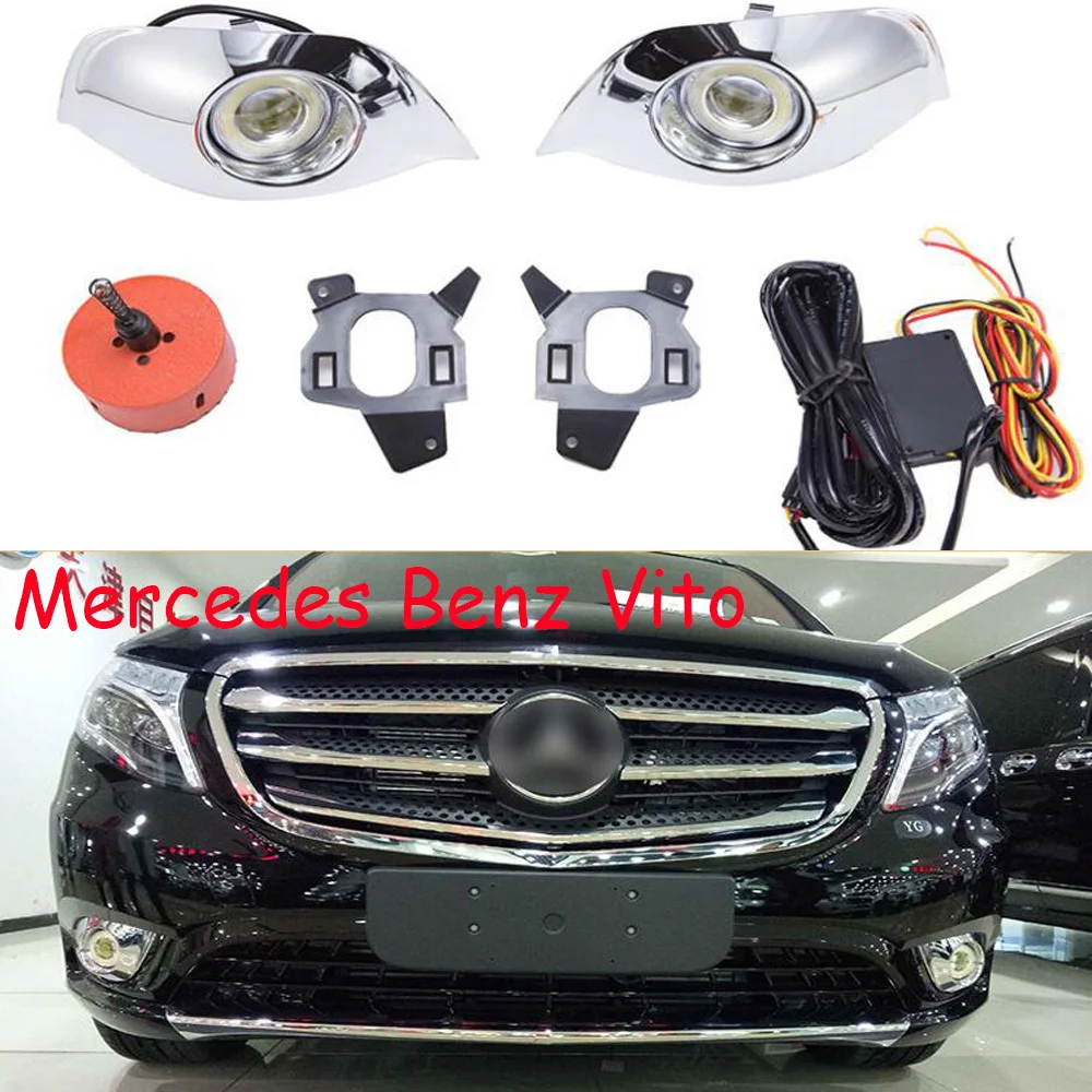 

1set Bumper headlight for Mecerdes Benz Vito daytime light car accessories LED DRL headlamp for Vito fog light