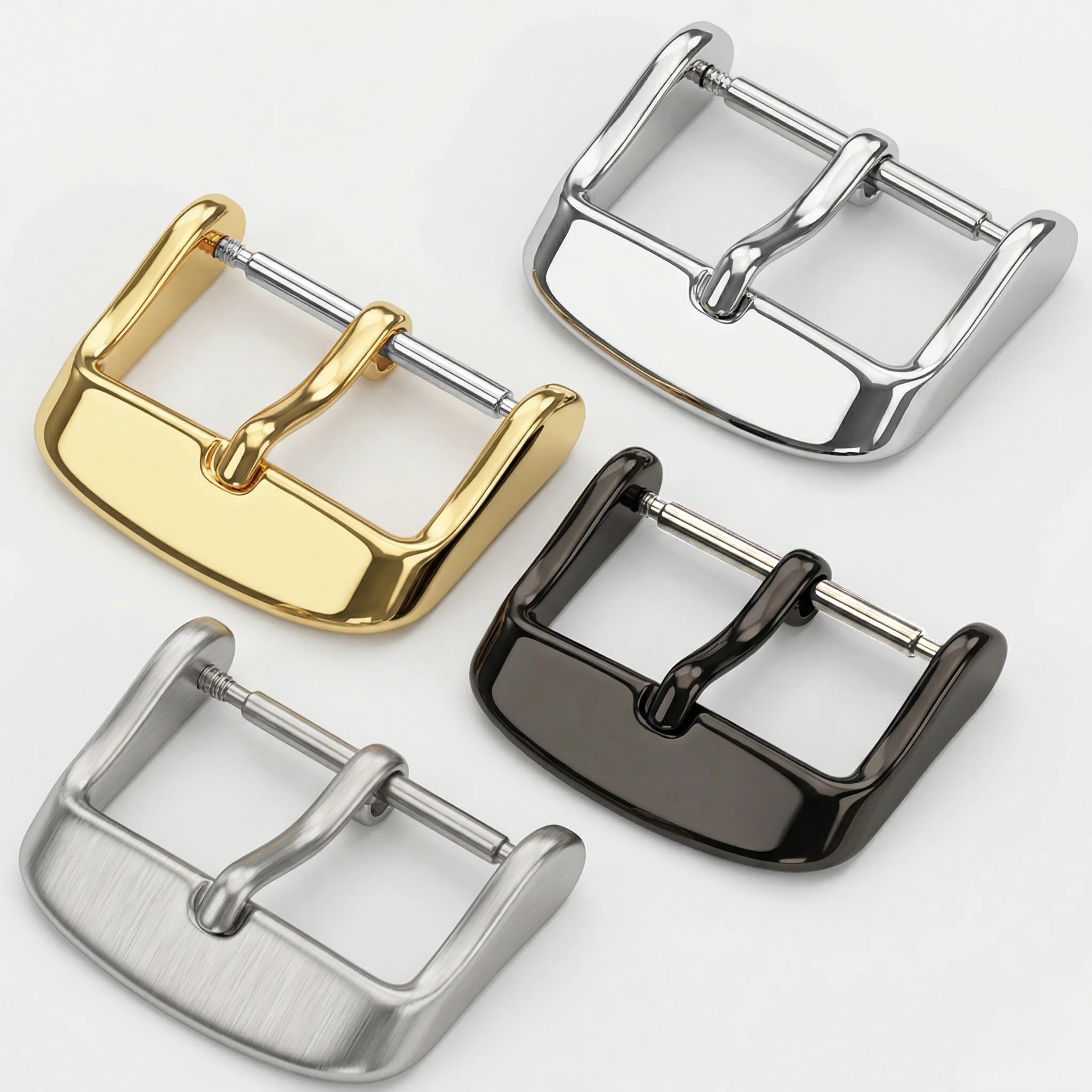 

Stainless Steel Watch Band Buckle Solid Metal Silver Gold Black Watchband Belt Clasp 16mm 18mm 20mm 22mm 24mm Strap Accessories