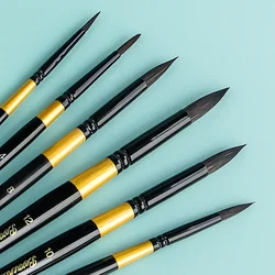1/3/4Pcs Watercolor Paint Brushes Squirrel Hair Black Handle Paintbrush Multi-Function Acrylic Art Supplies Painting Brush Set