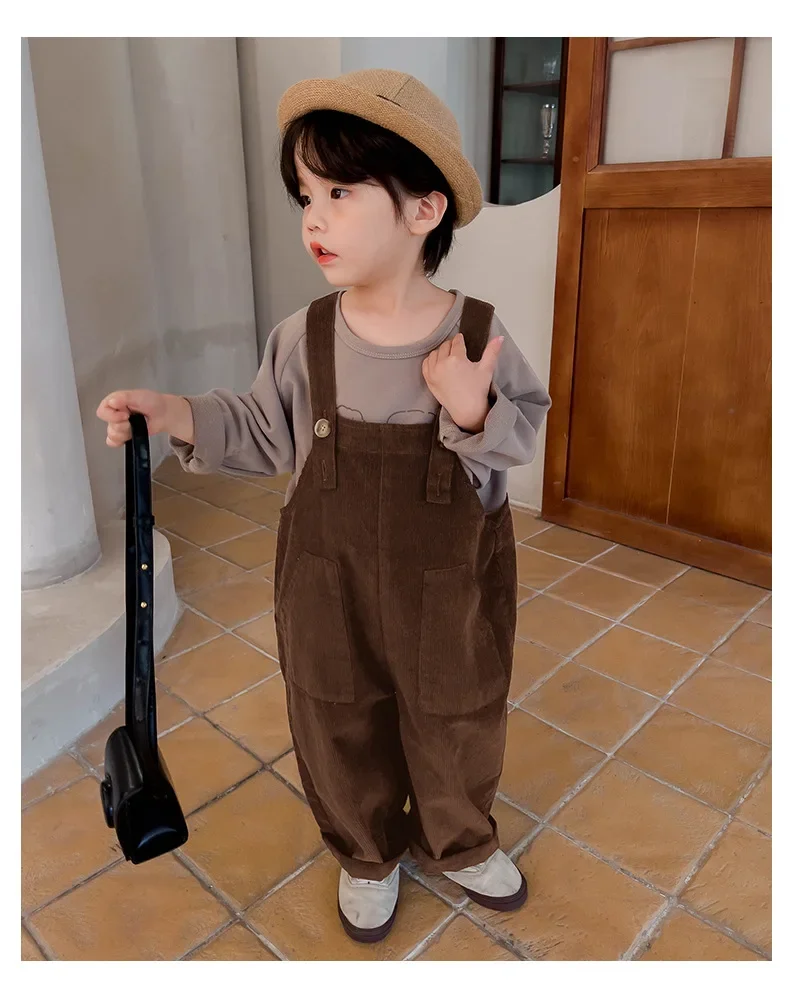 Kid Overall Children Wear Boy Suspenders Autumn Children Korean Spring and Autumn Corduroy Pants Baby Casual Overall