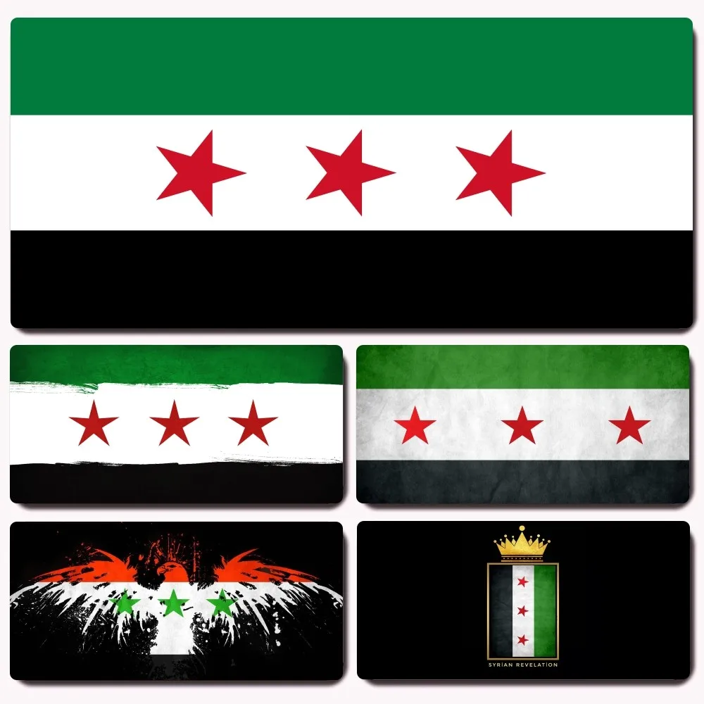 Syrian Revolution Flag Mousepad Gaming Office Desk Pads Large For Computer Non-slip Lockedge Mouse Pad