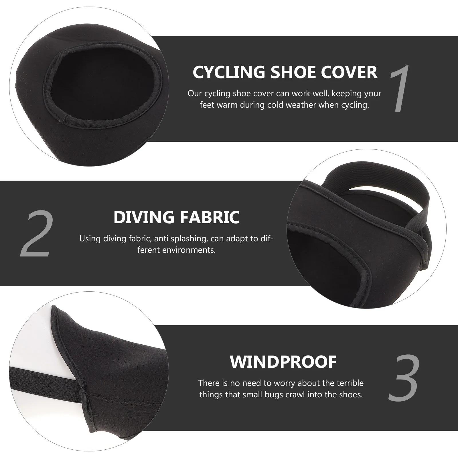 1Pair Cycling Overshoes Protective Shoe Covers Windproof Warm Thermal Bike Toe Covers Non-Slip Winter Outdoor Riding - view 6