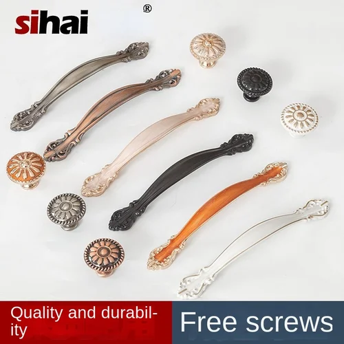 Imagen 1 del producto Manijas nórdicas simples y modernas para muebles, tiradores de aleación de aluminio, color blanco, ámbar, negro, para alacena de puertas y cajones