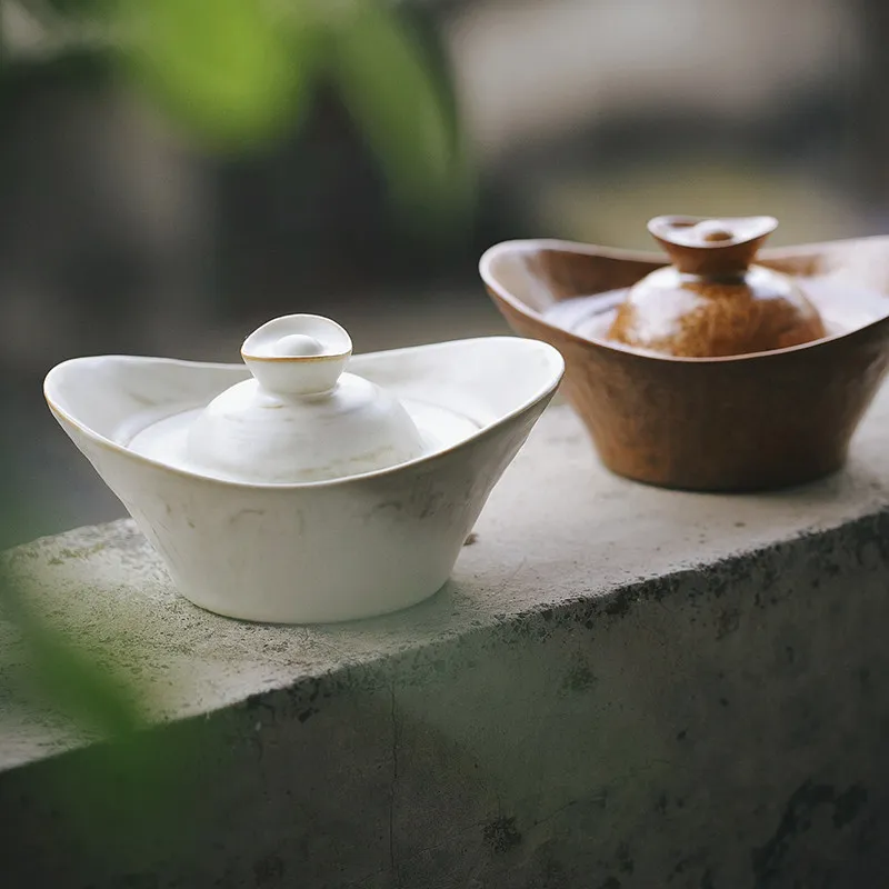 Yuanbao Bowl Dessert Dish Exquisite Retro Unique Tableware Lounge Restaurant Irregular-shaped Characteristic Personality Bowl