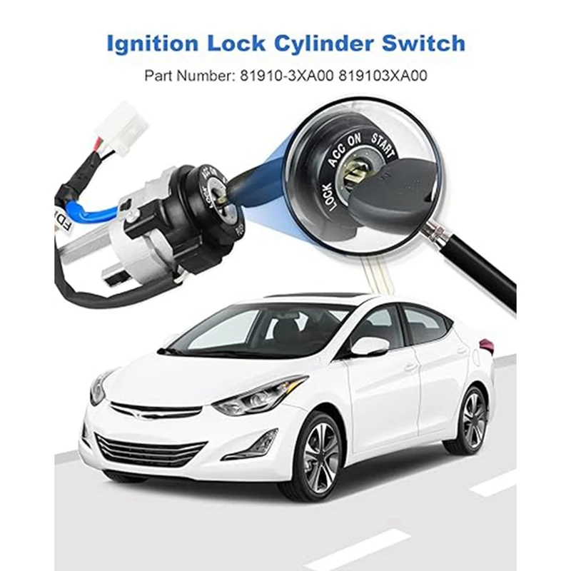 Ignition Starter Switch Lock Cylinder With Keys 81910-3XA00 819103XA00 For Hyundai Elantra 2011-2015 Starter Switch