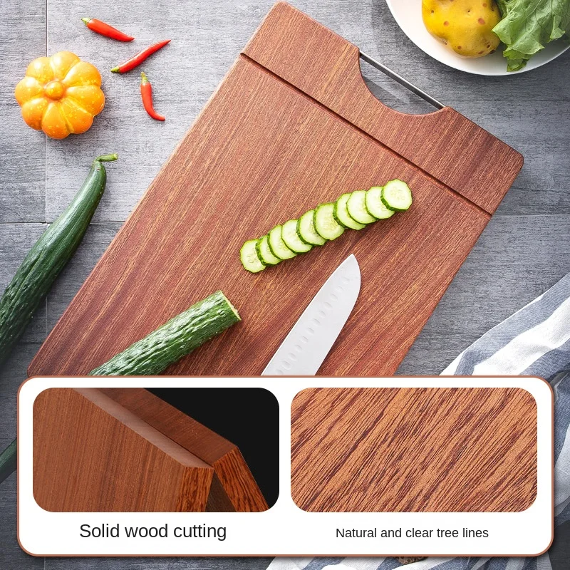 Ebony cutting board, household kitchen double-sided solid wood chopping board