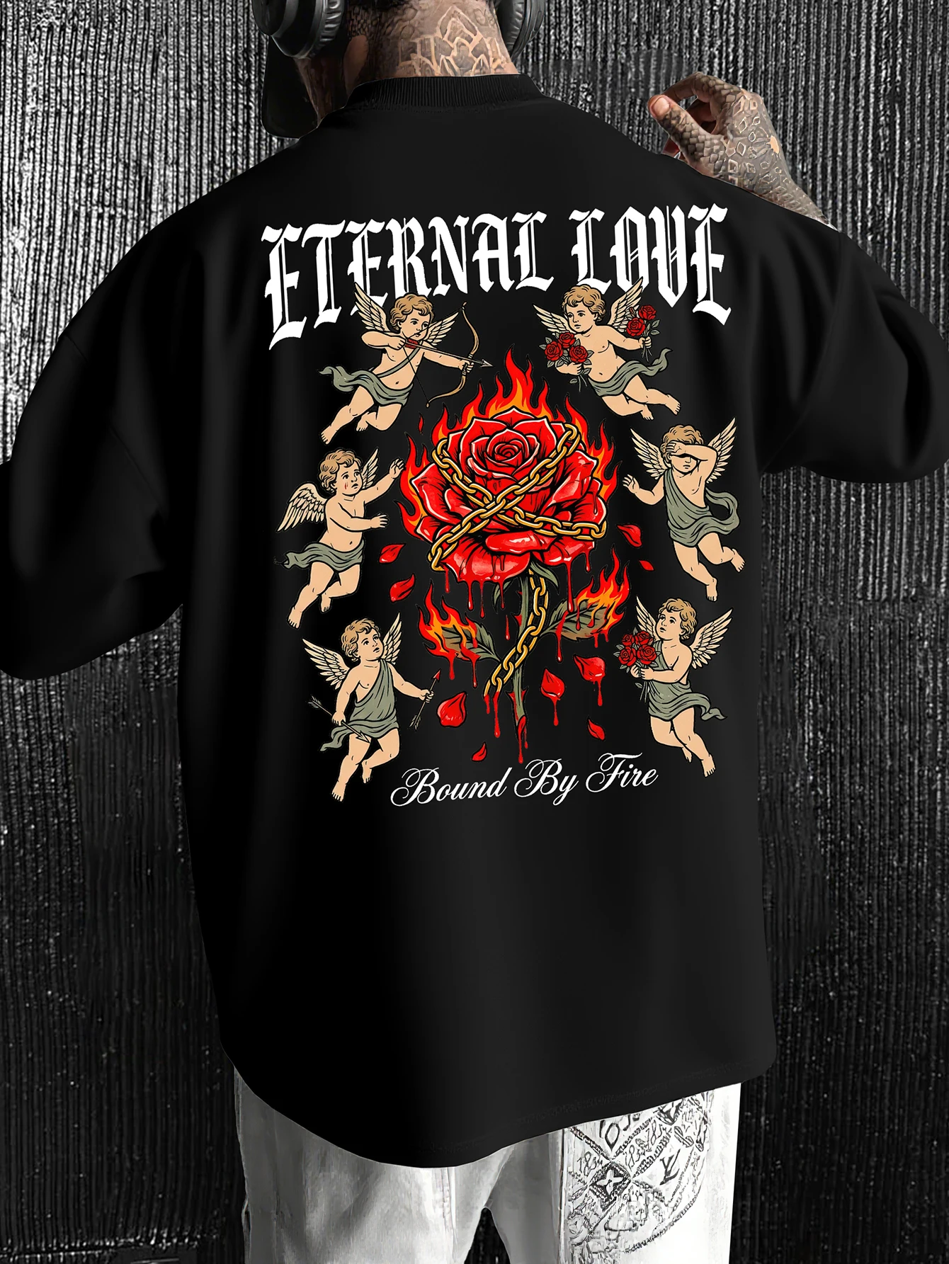 Gothic Streetwear Brand - Men's Oversized Gothic Streetwear T-shirt Brand