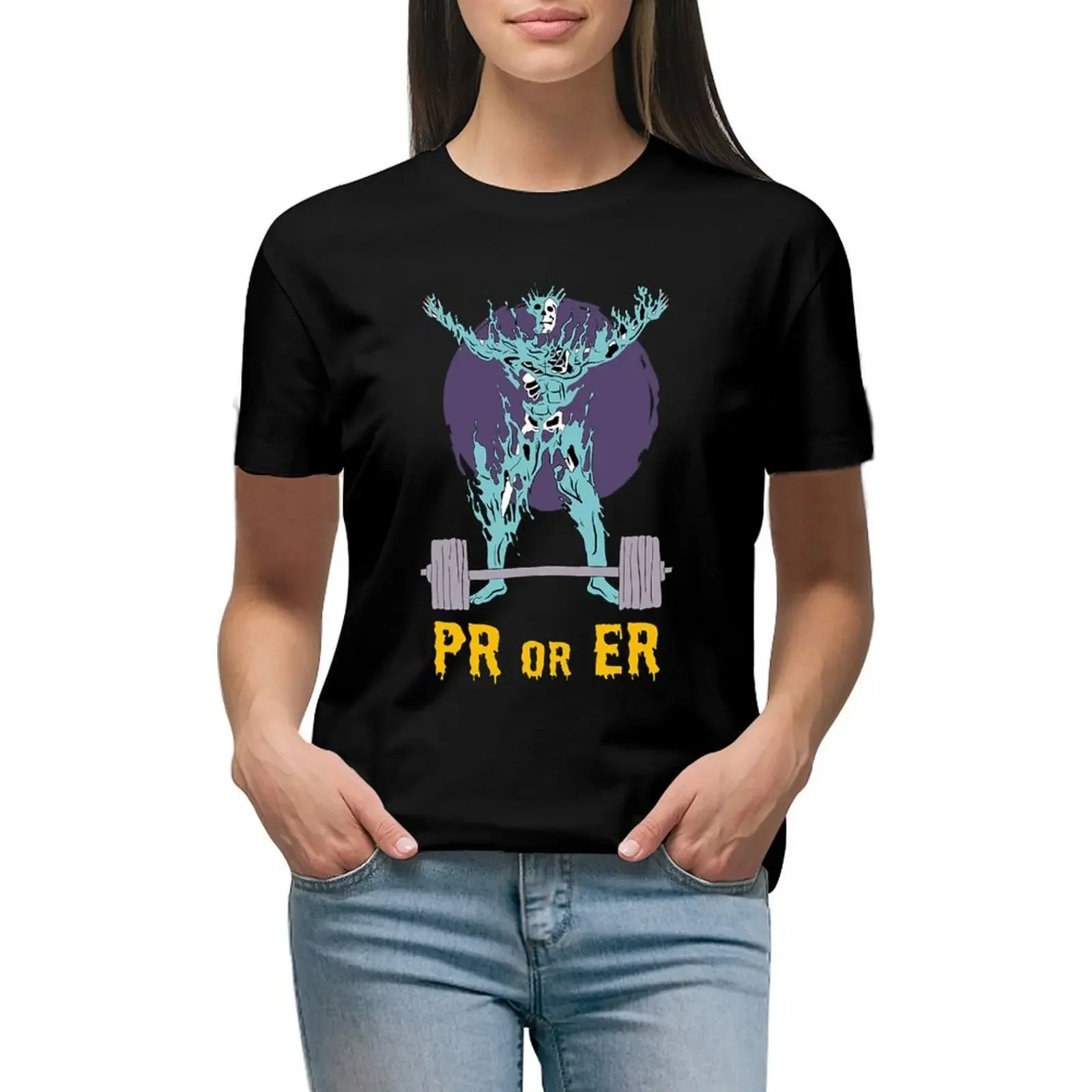 

PR Or Er Weightlifting - Bodybuilding Fitness Gym T-Shirt tees anime clothes graphics vintage new edition t shirts for Women