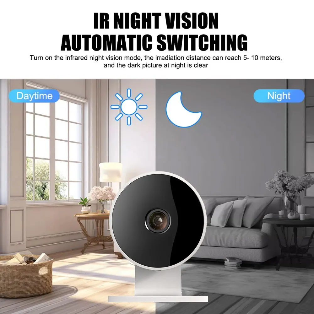 

ANSVICAM Tuya Smart 5MP Wifi Indoor Home Security Camera 1080P 4X Zoom IP Camera Two-way Audio Human Body Detection Baby Monitor