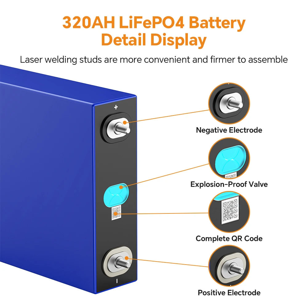 Gaiary Grade A 3.2V 304AH Battery LiFePO4 Lithium Iron Phospha For 12V 24V 4S E-scooter RV Solar Energy Storage System