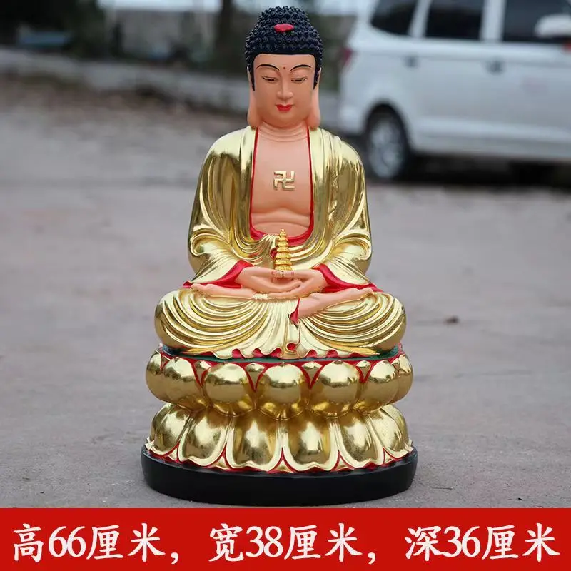 Golden ornament Buddha Shakyamuni figure statue Buddhist Tathagata Buddhism figurine resin handicraft Medicine Buddha home decor