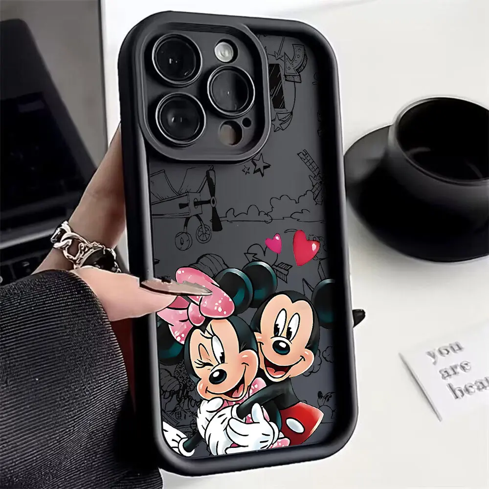 Cute Cartoon Mickey Minnie Phone Case for OPPO A5 A7 A16 A17 A38 A53 A54 A55 A58 A72 A74 A76 A78 A94 A98 4G 5G Cover