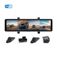 4CH 1080P 11.26 Inch Stream 4 Channel Camera Dashcam Wifi Gps Car Vehicle Dvr Front And Back Dash Cam Cameras For Car With 360°