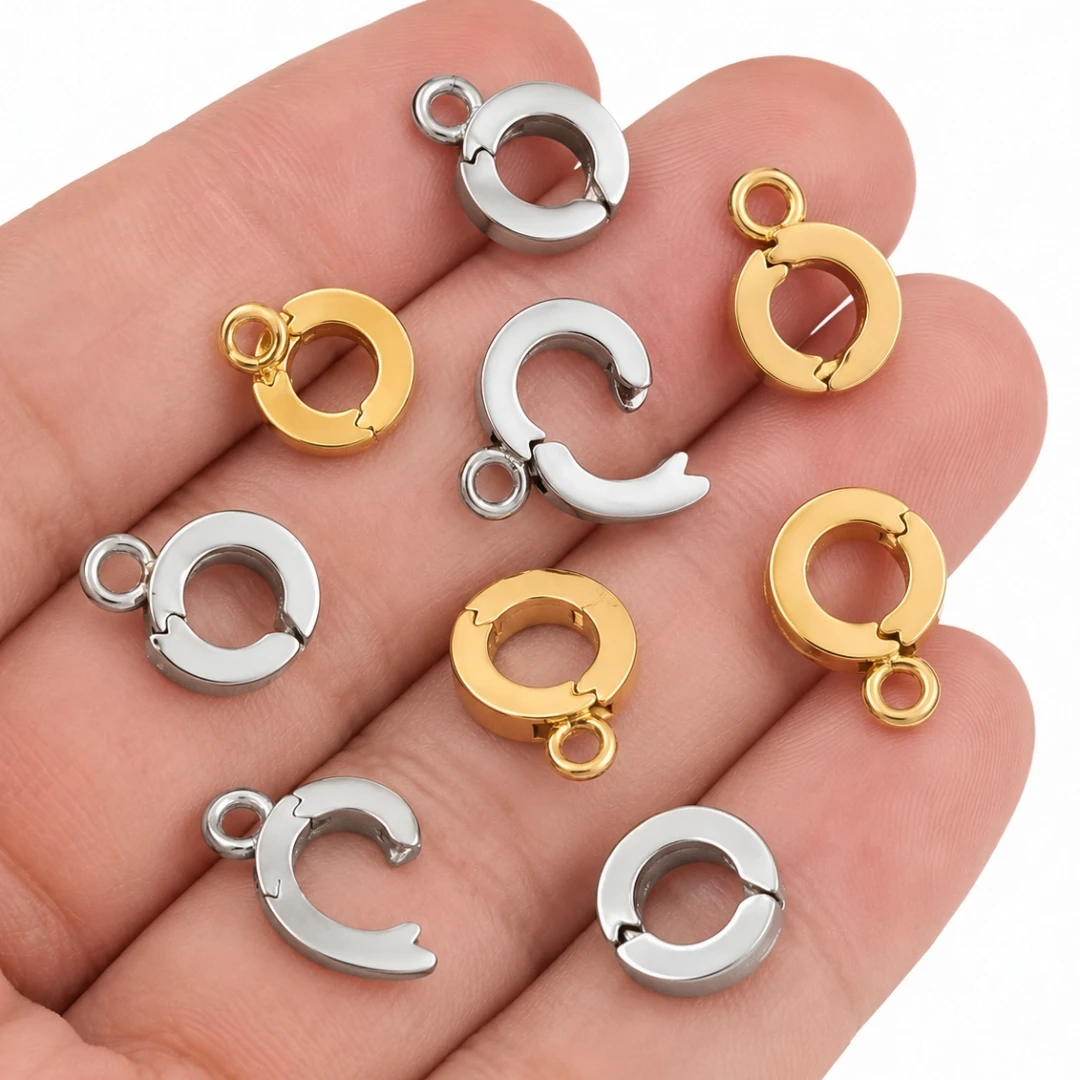 1 Stück 2 Stück Edelstahl-Bails für Anhänger-Halsketten, Verstärker-Anhängerhalter für Schmuck, DIY-Armband- und Halsketten-Herstellungszubehör – Detail 3