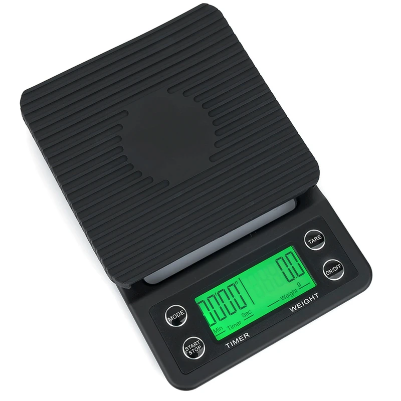 

Black Coffee Scale Timer Portable 3kg/0.1g Precision Electronic Digital LCD Cooking Kitchen Scale Drip Mats Weighing Balance