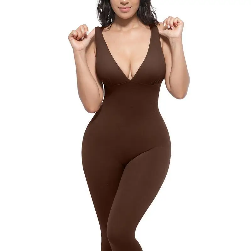 High Elastic Fitness Vest Seamless Air Yoga Jumpsuit Belly Skinny Sports Back Jumpsuit Pants Women