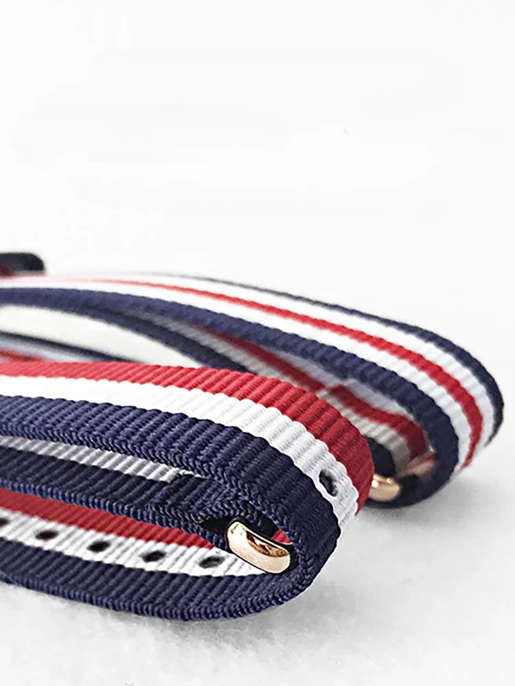 ل DW النايلون حزام الساعات دانيال الرجال النساء الأصلي قماش ويلينغتون المونتاج متعدد الألوان 16 18 20 مللي متر 22 مللي متر استبدال المعصم مقاوم للماء