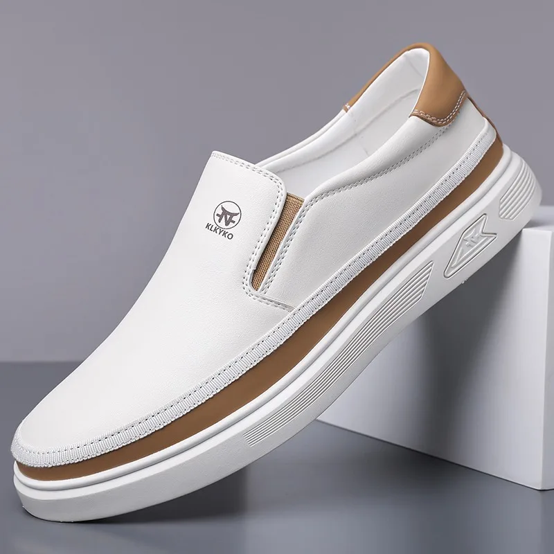 

Men's Fashionable Slip-On Loafers Comfortable All-Match Trendy Men's Shoes Leather Foot Cover Stylish Footwear-723