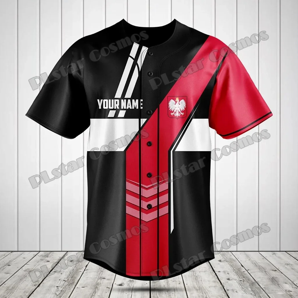 Custom Name Poland/Russia Flag & Coat Of Arms 3D Printed Fashion Men's Baseball Shirt Street Unisex Adult Baseball Jersey KZ02