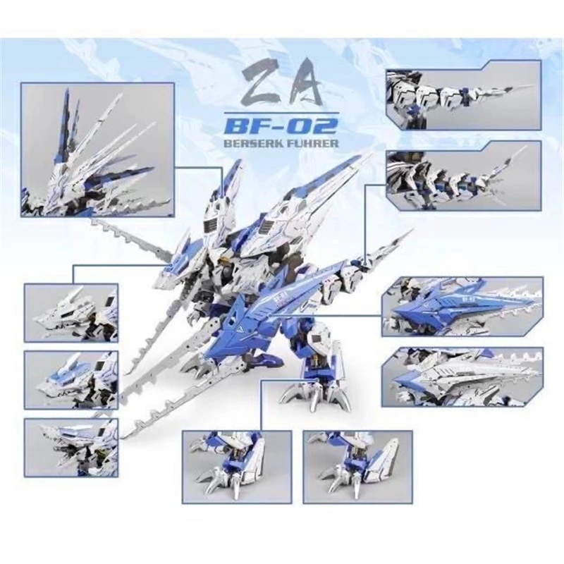 ZA Blue Zoids Liger Berserk Fuhrer Bf-02 Mugen Liger Perakitan Model Koleksi Mainan Hadiah