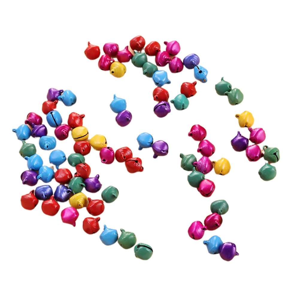 

100 Pcs Small Bell Decoration Metal Alloy Jingle Bells Ornament Candy Color Mini Christmas Party Wedding Accessories