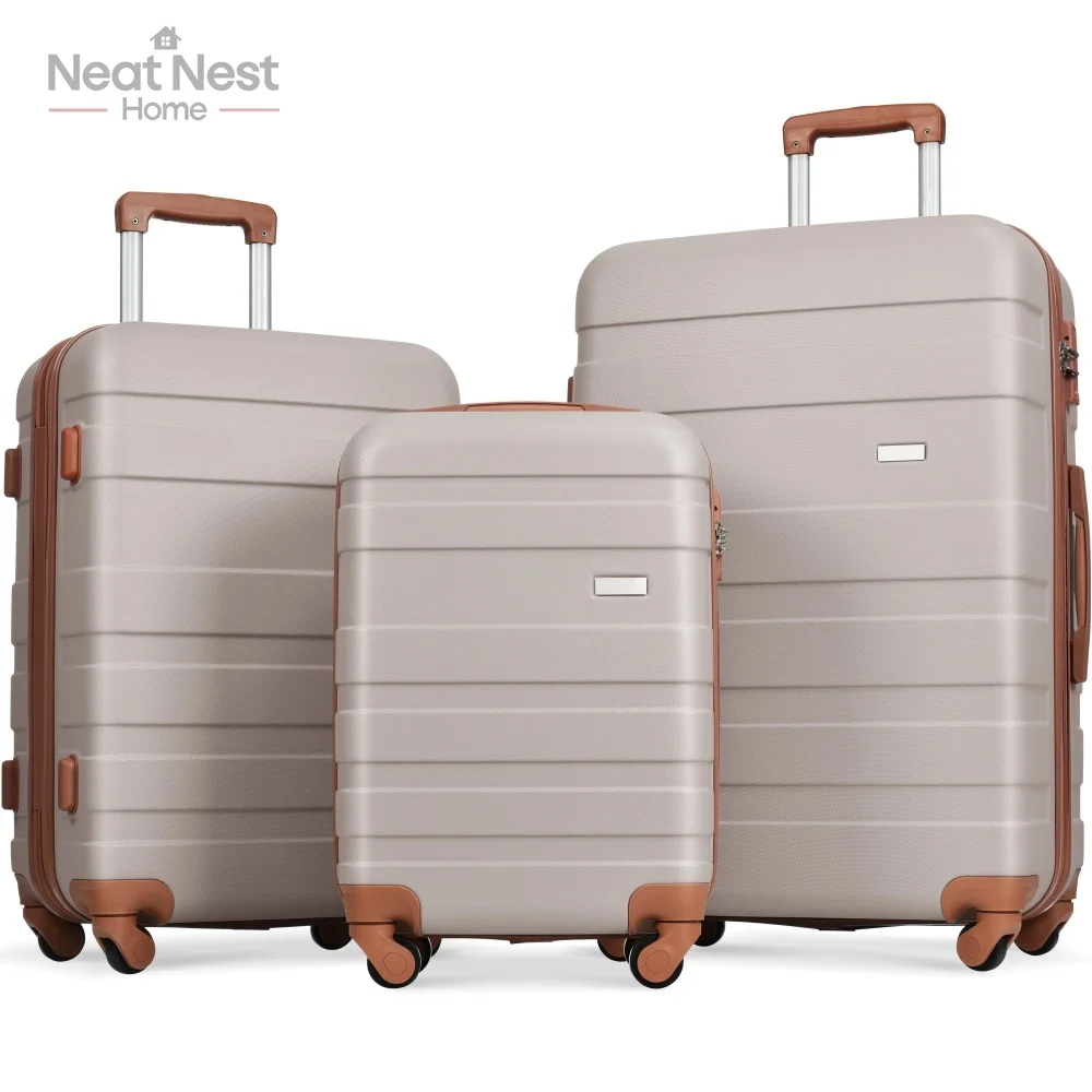 

Luggage Sets New Model, ABS Hardshell 3pcs Luggage, Lightweight Durable Suitcase sets Spinner Wheels Suitcase with TSA Lock